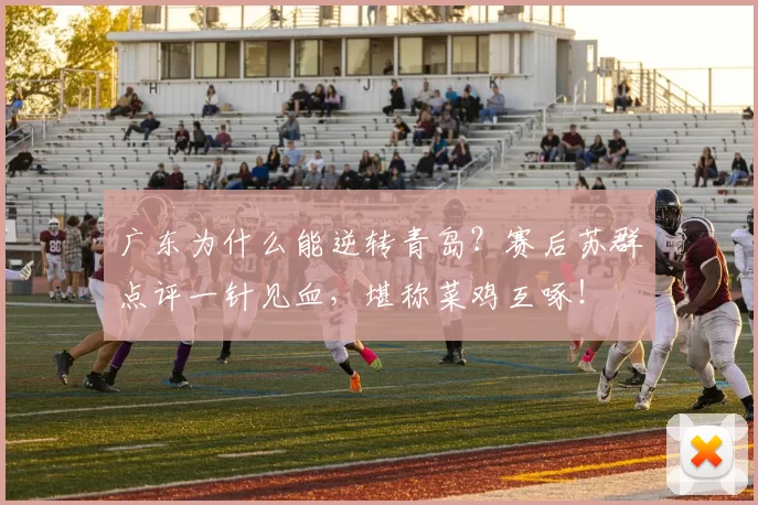 广东为什么能逆转青岛？赛后苏群点评一针见血，堪称菜鸡互啄！